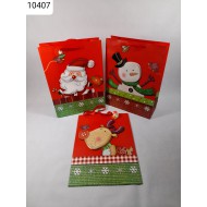 Ajándéktáska 3D Mikulás, Hóember, Rénszarvas Ajándéktáska 3D Mikulás, Hóember, Rénszarvas