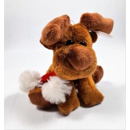 Plüss kulcstartó Réni pomponos sállal