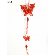 Karácsonyi pillangó girland lila/fehér/piros/narancs