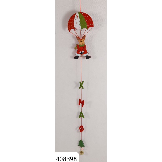 Karácsonyi függődísz fa ejtőernyős figura 55 cm
