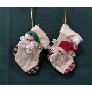 Mini plush boots with Santa's head