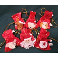 Mini velvet sack with Santa's hat head