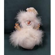 Plüssös hóember aranyban 16cm