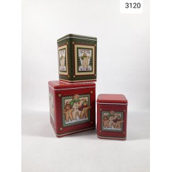  Cutie metalica de Craciun, 3 buc/set, diverse dreptunghiuri