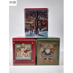  Cutie metalica de Craciun, 3 buc/set, diverse dreptunghiuri