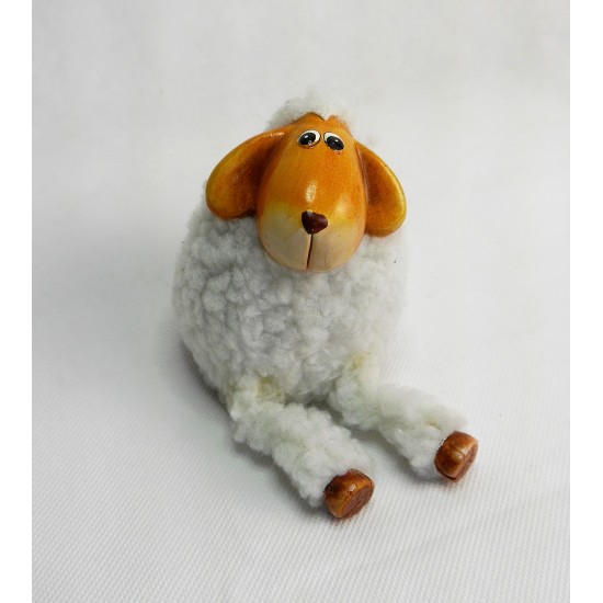 Hanging ceramic lamb with textile legs