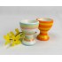  Ceramic egg holder painted with colorful stripes 5.5 * 5.5 cm