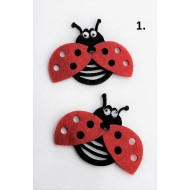 Katica filc dekoráció öntapadós 2db/szett 3féle