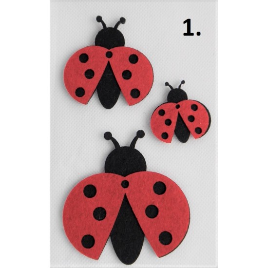 Ladybug felt decoration 3pcs/set