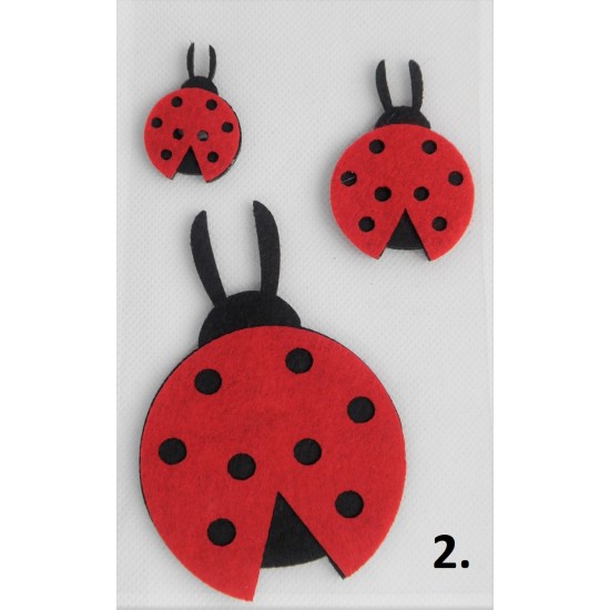 Ladybug felt decoration 3pcs/set