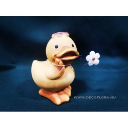 Kerámia kacsa virággal 10*7 cm