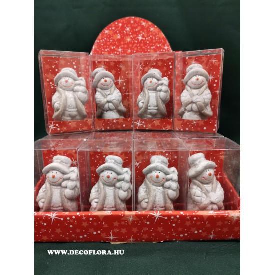 White ceramic snowman in box and serving 7 cm