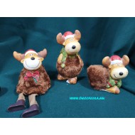 Barna bundás kerámia ülő rénszarvas Mikulásbéla 8*9 cm Barna bundás kerámia ülő rénszarvas Mikulásbéla 8*9 cm