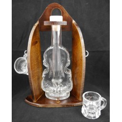 Violin bottle with 2 Shooters on a Wooden Holder