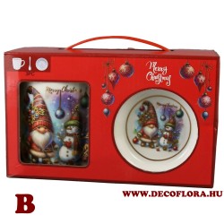 Christmas mug set with plate and porcelain spoon Elf Christmas