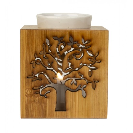 Aroma lamp with wooden frame Tree of Life h=11cm w=9.5cm