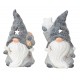 Ceramic candle holder elves in Santa Claus with star or bag - 20 cm