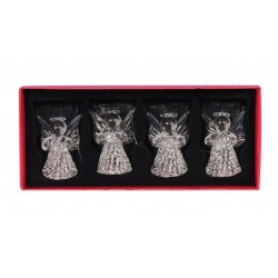 Üvegangyal karácsonyfadíszek 6 cm 4 féle