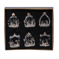 Üveg betlehem karácsonyfadíszek 5,5 cm 