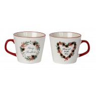 Mug with christmas design h=9,3cm d=10,5cm asst. (400ml)