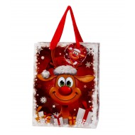 Dísztasak karácsonyi Boldog Rudi 23*18*10 cm Dísztasak karácsonyi Boldog Rudi 23*18*10 cm