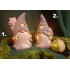 Ceramic candle holder elves in Santa Claus with star or bag - 20 cm