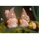 Ceramic candle holder elves in Santa Claus with star or bag - 20 cm