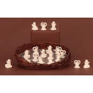 Angyalok szerencsekővel kosárban 2,5-2,7 cm Angyalok szerencsekővel kosárban 2,5-2,7 cm