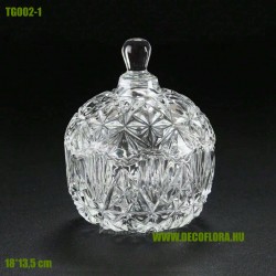 Bonbonier metszett üveg 18*13,5 cm TG002-1 Bonbonier metszett üveg 18*13,5 cm TG002-1