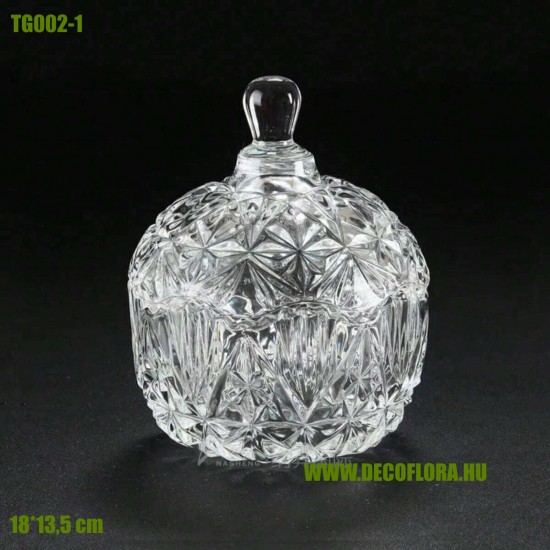 Bonbonier metszett üveg 18*13,5 cm TG002-1 Bonbonier metszett üveg 18*13,5 cm TG002-1