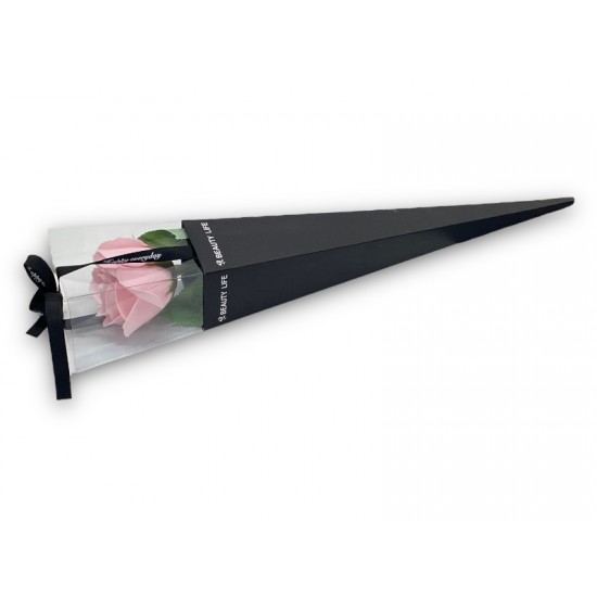 Soap rose in a black package 35 cm