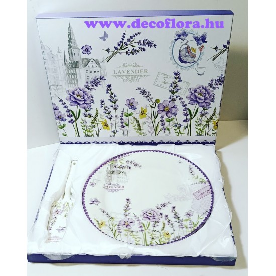 Cake server Lavender field + spoon 27 cm