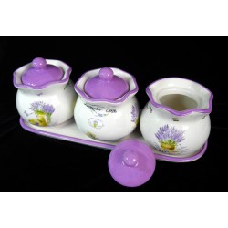   Ceramică set suport pentru condimente Lavender Cove
