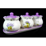 Ceramic spice holder set Lavender Cove