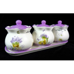   Ceramică set suport pentru condimente Lavender Cove