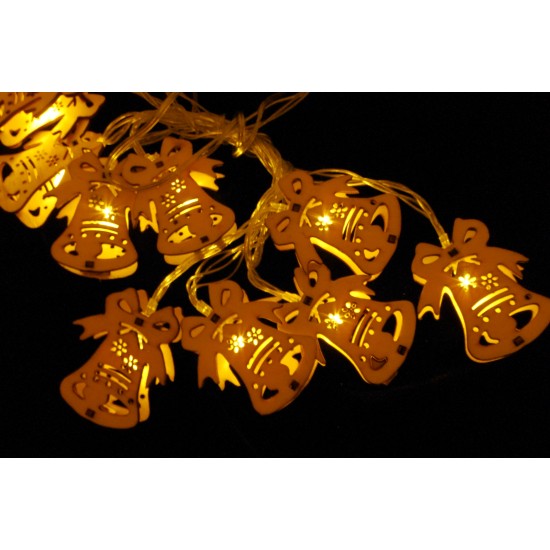 LED light Wooden bells 4cm 10pcs