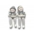Ceramic figures with hanging legs 9 cm 