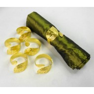 Szalvétagyűrű 6db - Pálmalevél arany