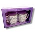 Lavender mug set * 2 ceramic spoons 200 ml