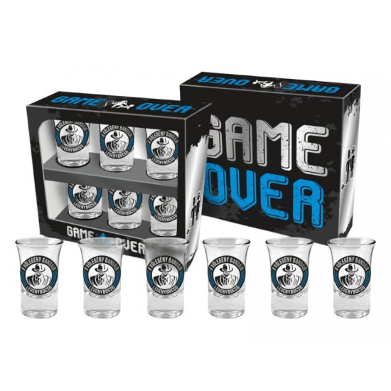 Pálinkás pohár szett*6 - legénybúcsú - Game over Pálinkás pohár szett*6 - legénybúcsú - Game over