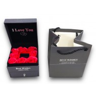 Cutie de bijuterii cu punga cadou decorat, trandafir - Cadou de Valentine - Negru Cutie de bijuterii cu punga cadou decorat, trandafir - Cadou de Valentine - Negru