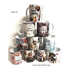 Mug Trendy Happy Birthday - mixed decoration 6 types