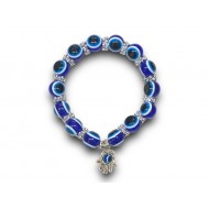 Bracelet Bluepearl with decorated metal spacers and Blessing Charm
