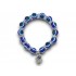 Bracelet Bluepearl with decorated metal spacers and Blessing Charm