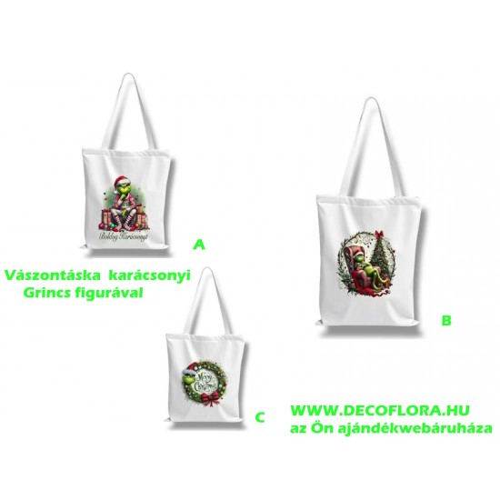 Vászontáska karácsonyi Grincs figurával