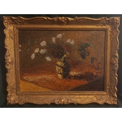 Handmade Oil Paint Landscape Framed in Gold Wood Frame Handmade Oil Paint Landscape Framed in Gold Wood Frame