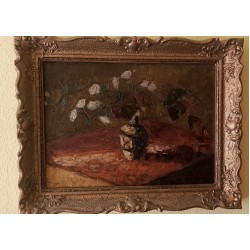 Handmade Oil Paint Landscape Framed in Gold Wood Frame Handmade Oil Paint Landscape Framed in Gold Wood Frame