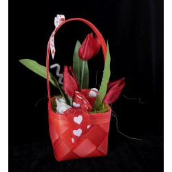 Flower basket for Valentine day Flower basket for Valentine day
