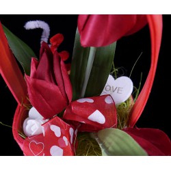 Flower basket for Valentine day Flower basket for Valentine day