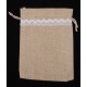 Sackcloth gift bag with lace, small
